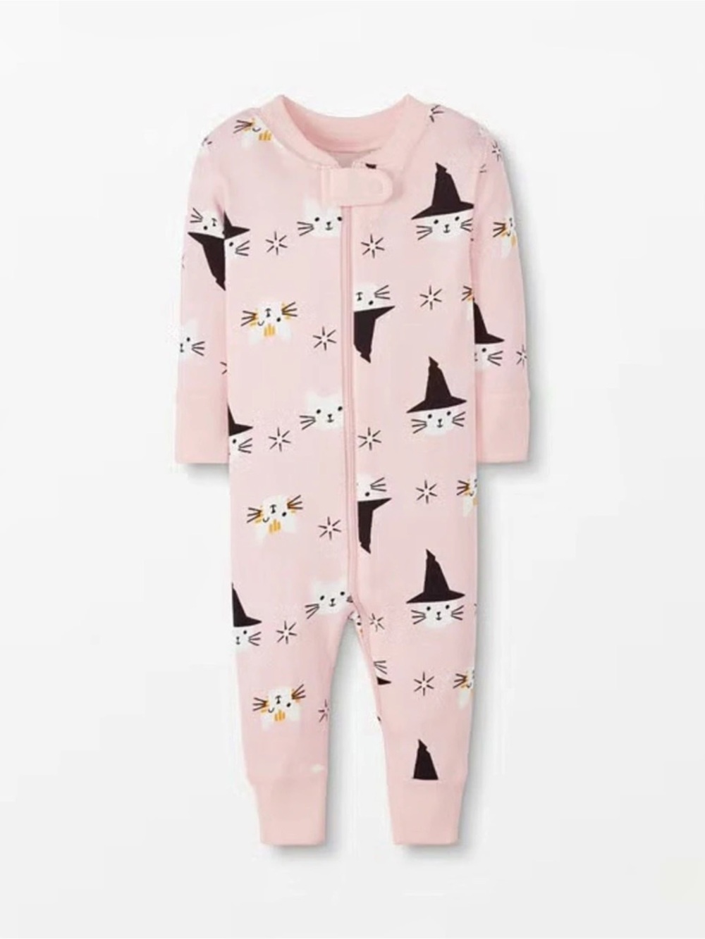 Hanna Andersson Baby Zip Sleeper in Spooky Cat Print 0-3m